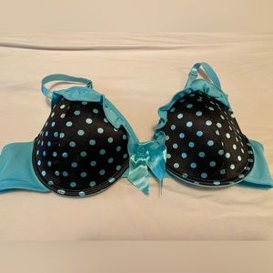 Teal & black flirty bra